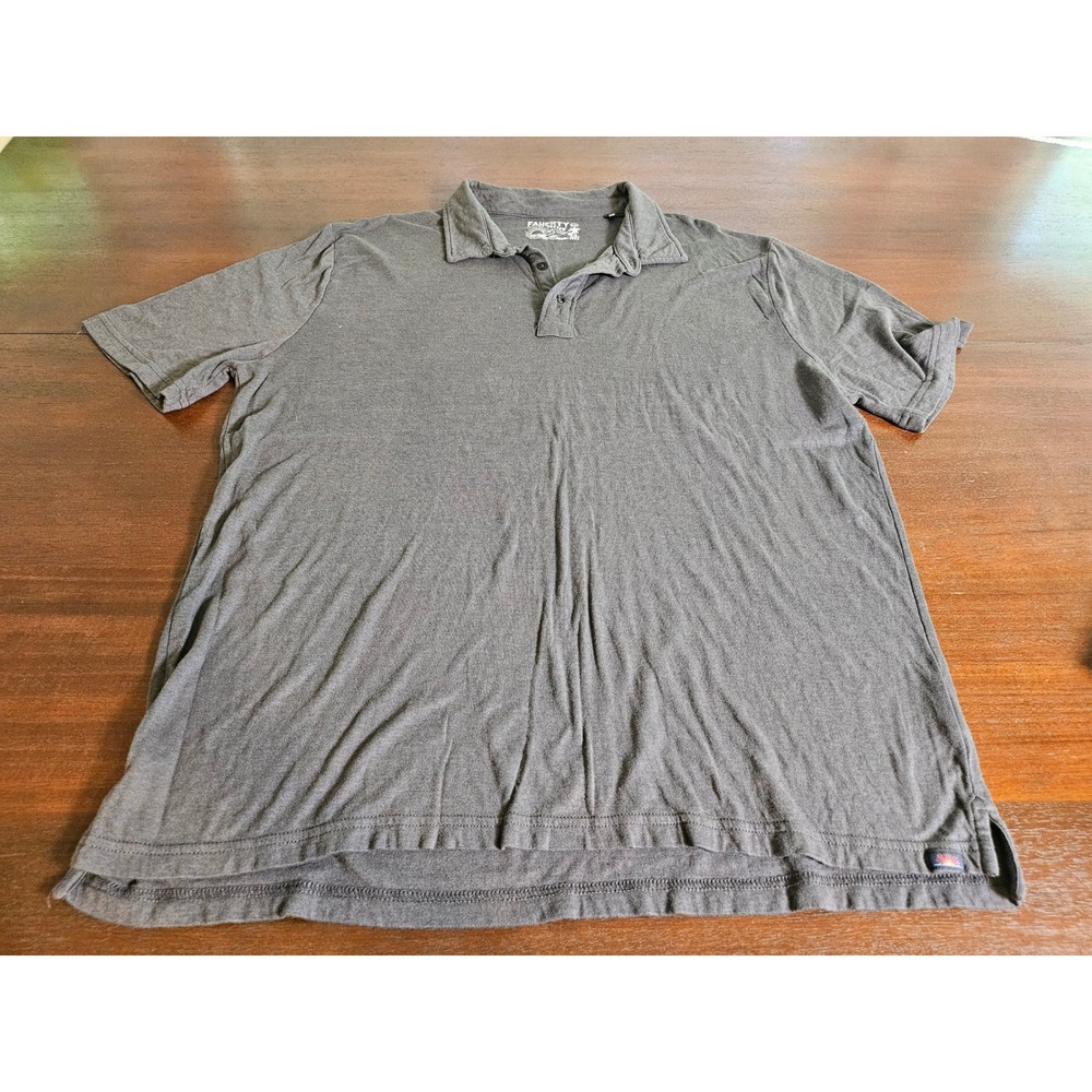 Faherty Cloud Cotton Polo Mens XXL Grey Short Sleeve Pima Modal MKC0116-WBW
